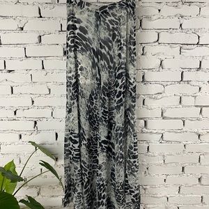 Animal print extra long maxi skirt